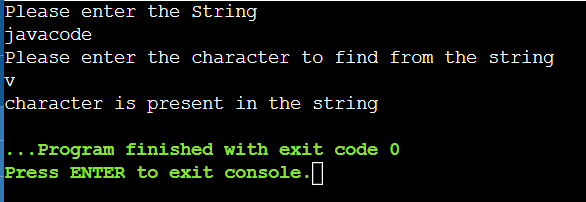 Program To Check Whether A Given Character Is Present In A String Or Not