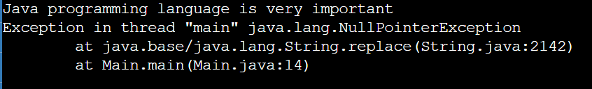 Program to find and replace characters on string in java