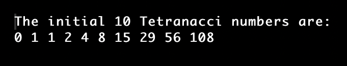 Tetranacci Number in Java