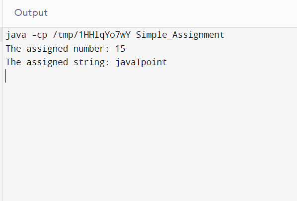 Types of Assignment Operators in Java