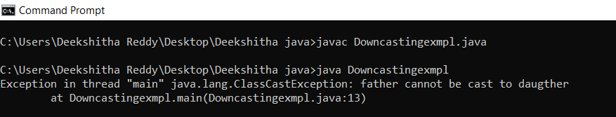 UPCASTING AND DOWNCASTING IN Java