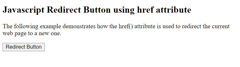 Javascript Redirect Button