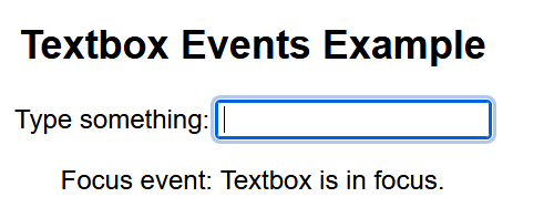 Textbox events in JavaScript