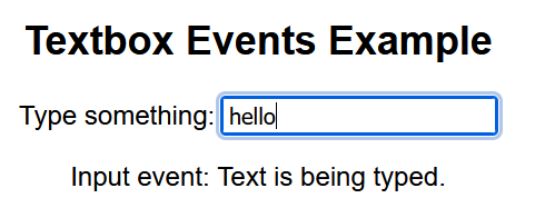 Textbox events in JavaScript