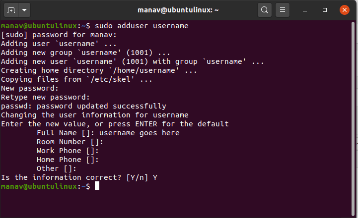 adduser command in linux with examples