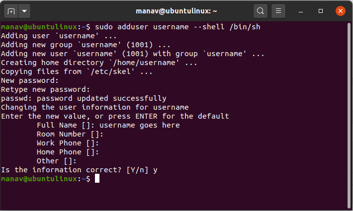 adduser command in linux with examples