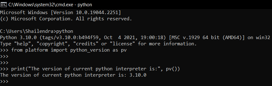 How to check the version of the Python Interpreter