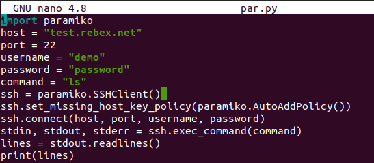 Paramiko Python Example