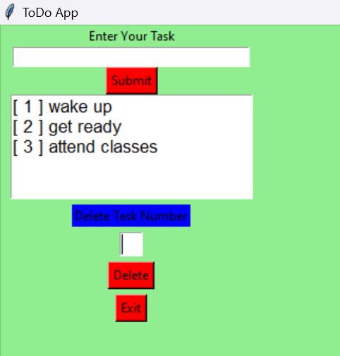 To-Do GUI Application using Tkinter in Python
