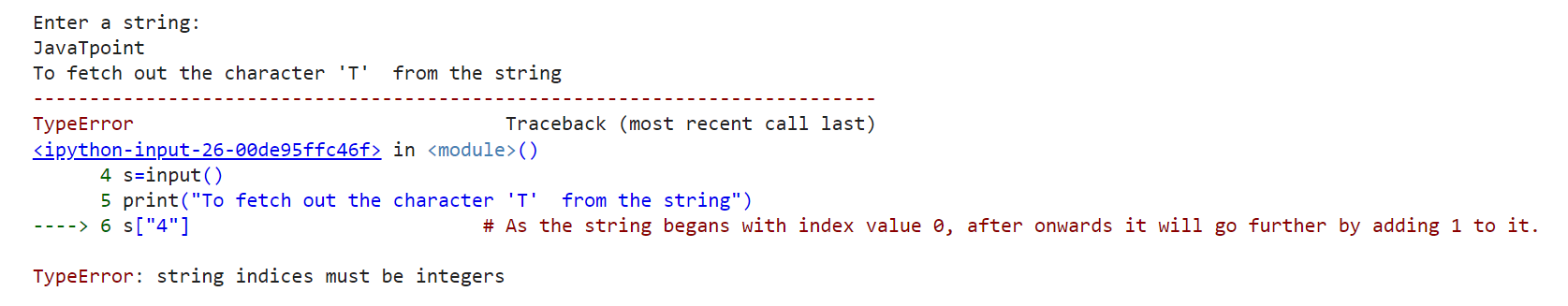 TypeError string indices must be an integer