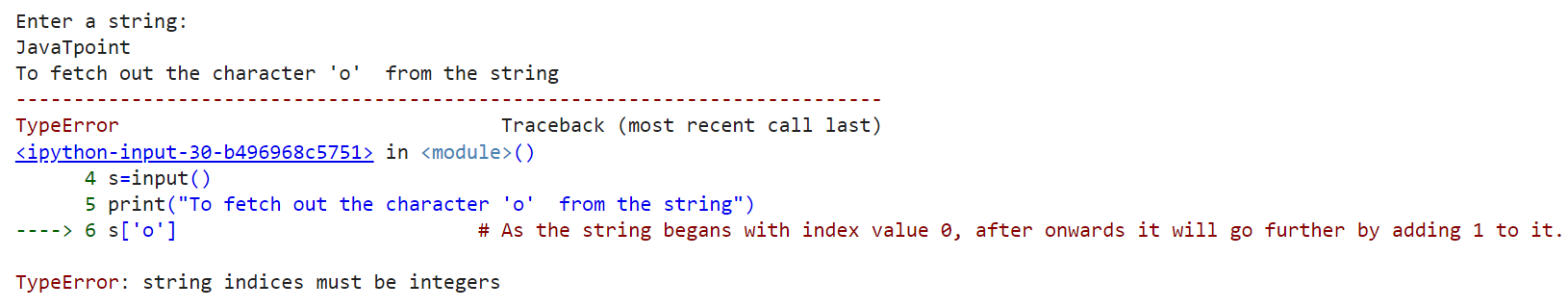 TypeError string indices must be an integer