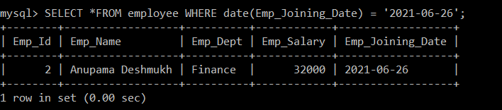 How to compare date in SQL