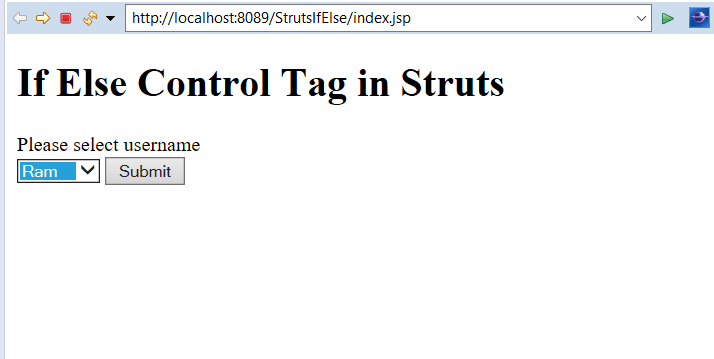 Struts Control Tag - If Else
