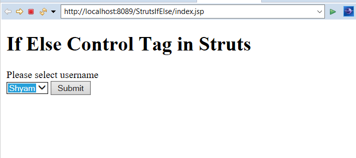 Struts Control Tag - If Else