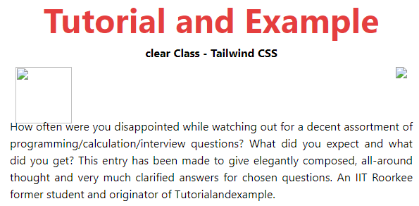 Tailwind CSS Clear