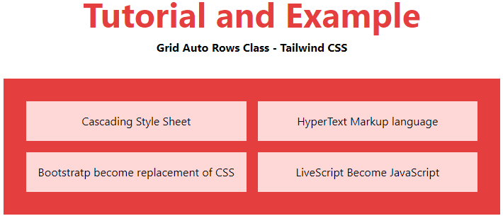 Tailwind CSS Grid Auto Rows