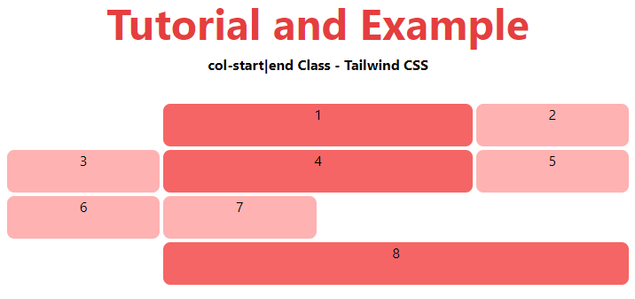 Tailwind CSS Grid Column Start / End TAE