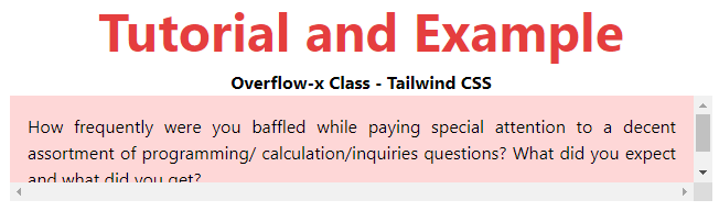 Tailwind CSS Overflow