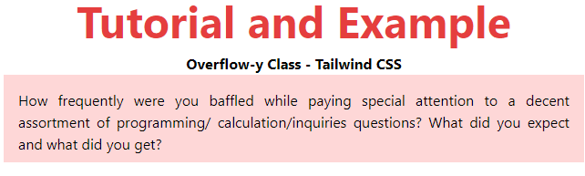 Tailwind CSS Overflow