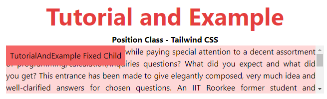 Tailwind CSS Position